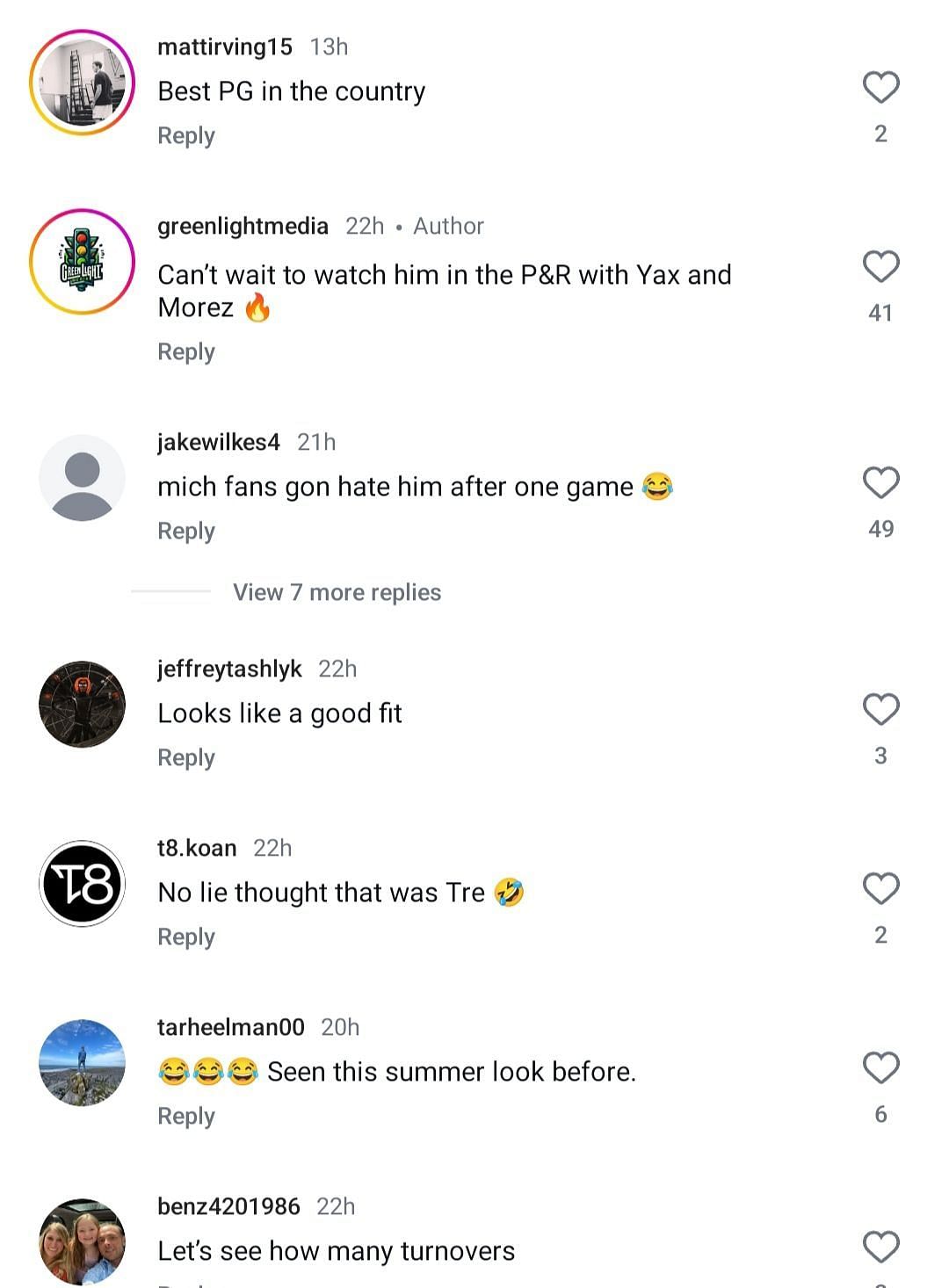 Fan's comments on IG